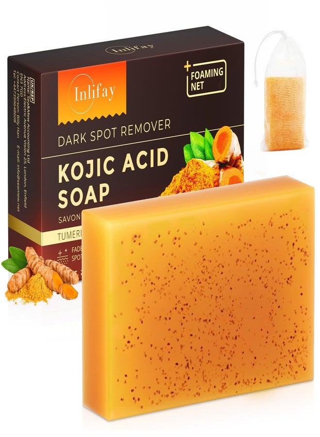 Inlifay Turmeric Kojic Acid Soap: Dark Spot Soap for Face Body - Home Travel Use Skin Cleansing for Women (80g) - Image 1